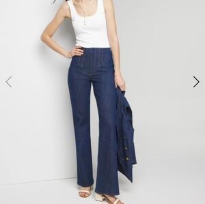 White House Black Market High-Rise Dark Blue Flared Jeans